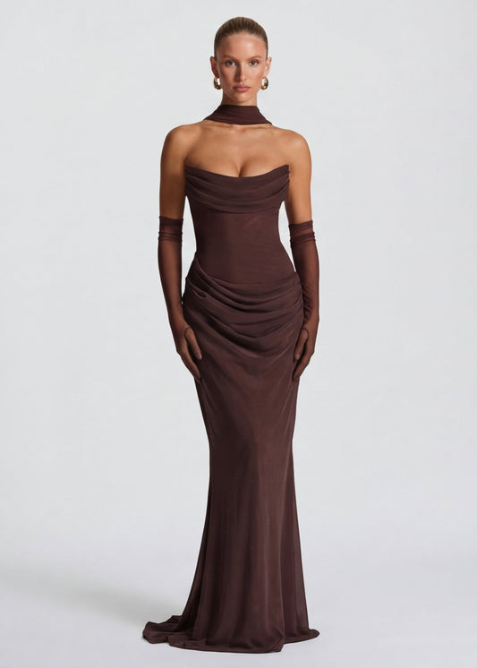 Alessia Maxi Jurk | Aansluitend | Gedrapeerd | Elegante Afwerking 0