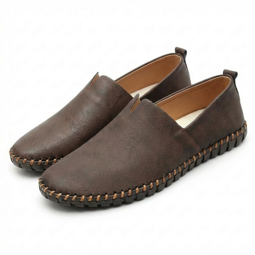 Alfie | Loafers Slip-On Hand-Stitched Detail Textured Sole Heel Tab