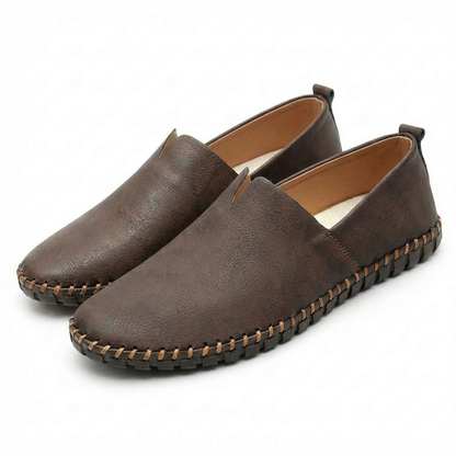 Alfie | Loafers Slip-On Hand-Stitched Detail Textured Sole Heel Tab