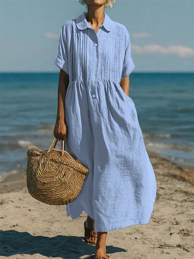 Marvella – Bavlněné košilové midi šaty s uvolněnou elegancí