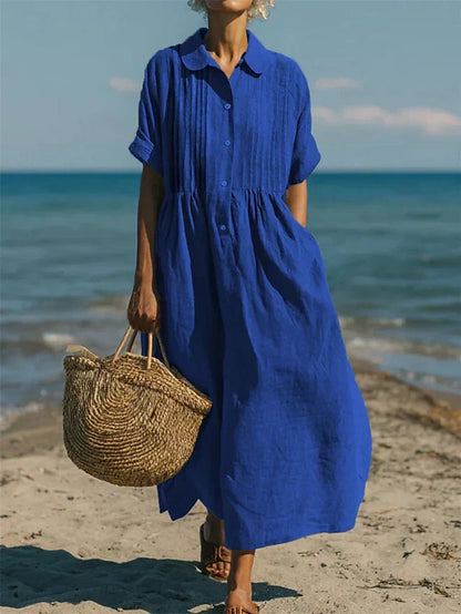 Alice | Cotton Button Shirt Dress