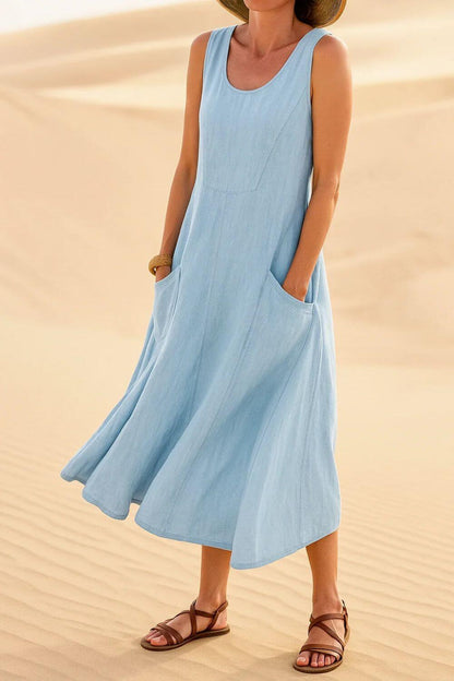 Alina™ - Elegant Ermeløs Sommerkjole
