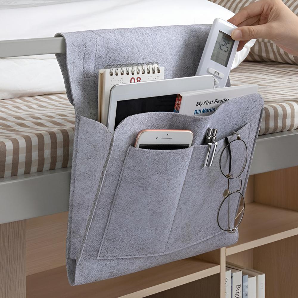 All-in-One Nachttisch-Organizer Grau – Ordnung Für Ihr Schlafzimmer 0