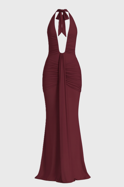 Allegra Lange Jurk Dames | Maxi Jurk | Diepe V-hals | Gevormd Silhouet 4