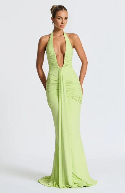 Allegra Lange Jurk Dames | Maxi Jurk | Diepe V-hals | Gevormd Silhouet 6