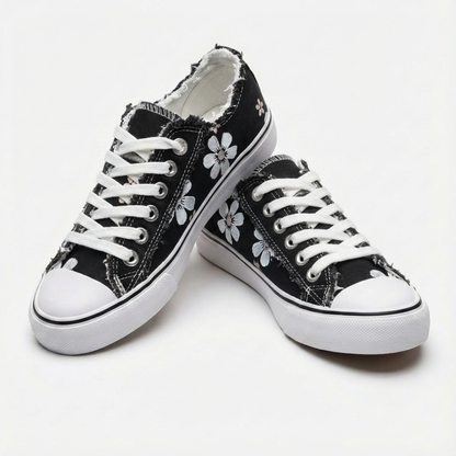 Alma | Sneakers in Tela da Donna con Lacci e Stampa Floreale