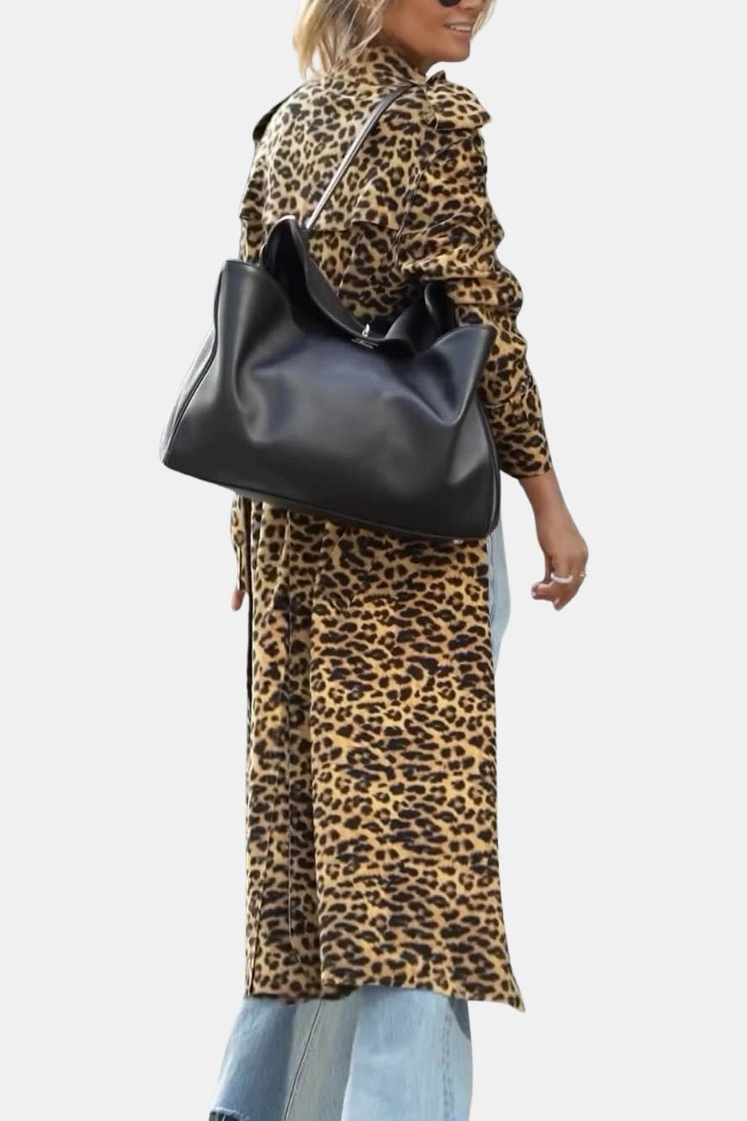 Alora – Leopard Print Longline Trench Coat
