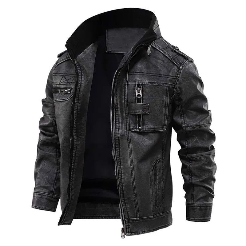 Zavren – Schwarze Lederjacke für Herren