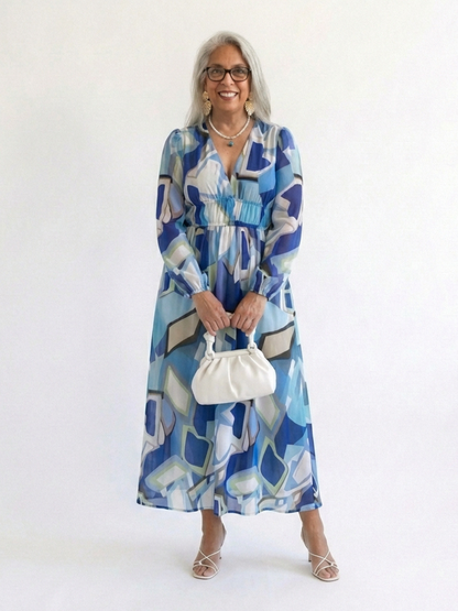 Althea | Langärmliges Maxikleid mit Blumenmuster