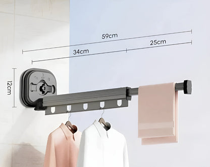 AluFlex - Faltbarer Aluminium Wäscheständer zur Wandmontage