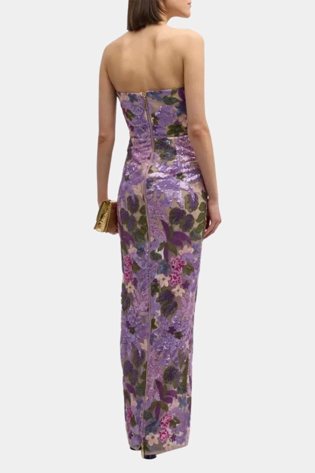 Analia – Floral-Embroidered Strapless Maxi Dress