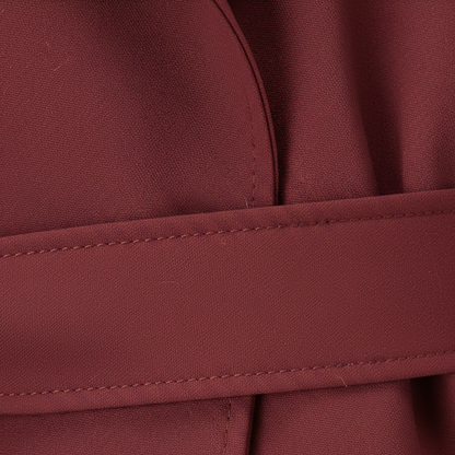 Trench-Coat Court en Polyester avec Ceinture et Col à Revers pour Femme