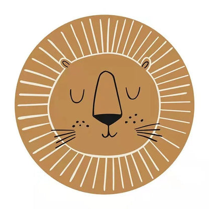 Rond Vloerkleed Kinderen Leeuw Polyester Microvezel 80cm 100cm 120cm Speelkamer Kinderkamer Tapijt Dierenprint Speelkleed Zacht | Restfield