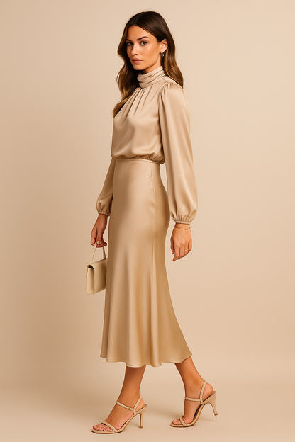 Kriz | High Waist Midi Dress | Lunarafi