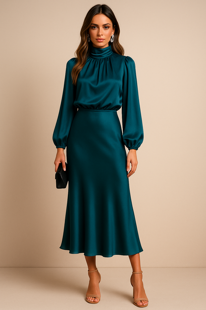Kriz | High Waist Midi Dress | Lunarafi