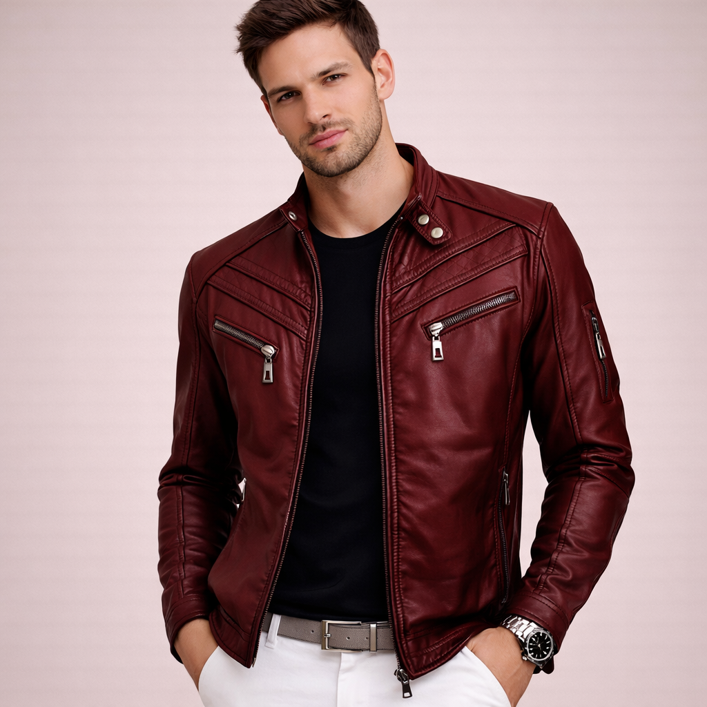Austin | Men's Stylish Lightweight Leather Jacket