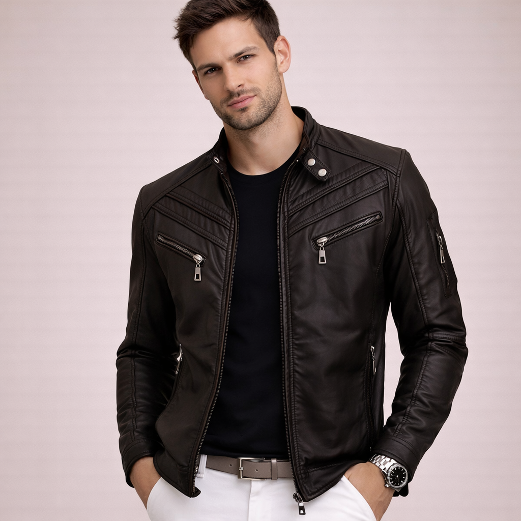 Austin | Men's Stylish Lightweight Leather Jacket