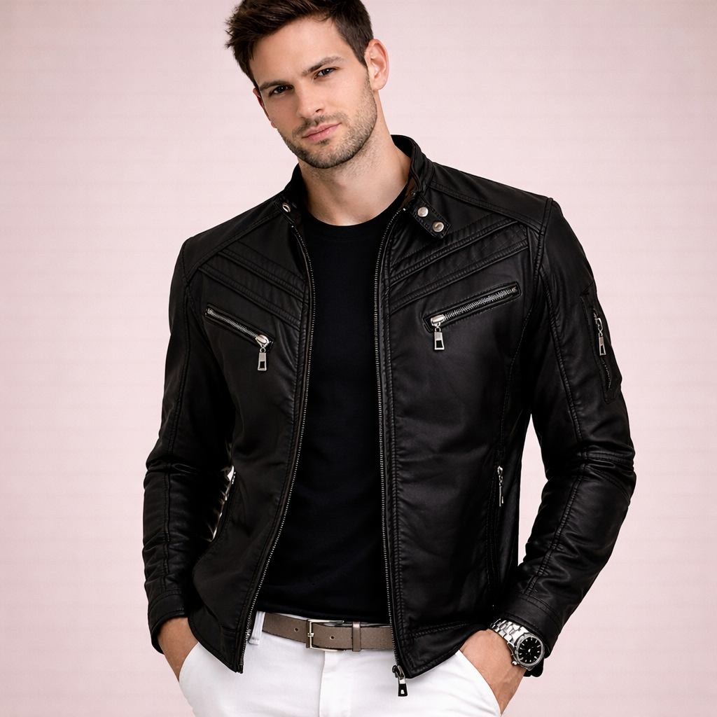 Austin | Men's Stylish Lightweight Leather Jacket