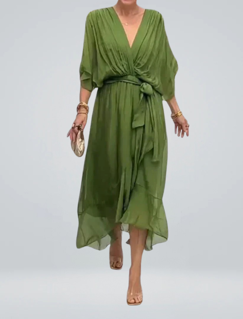 GINEVRA | Long Elegant Dress with Feminine Neckline