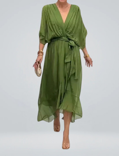 GINEVRA | Long Elegant Dress with Feminine Neckline