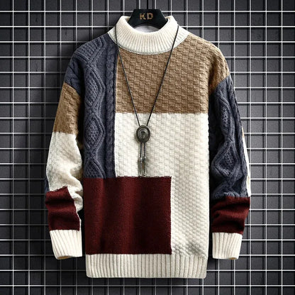Herren Strick Pullover | Hoher Kragen
