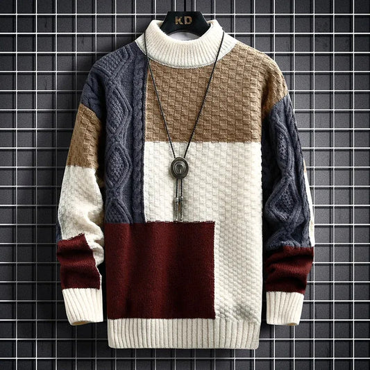 Herren Strick Pullover | Hoher Kragen