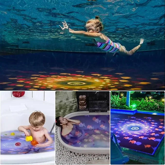 Aqua Party Leuchte – Schwimmfest im Bad – Fischprojektor
