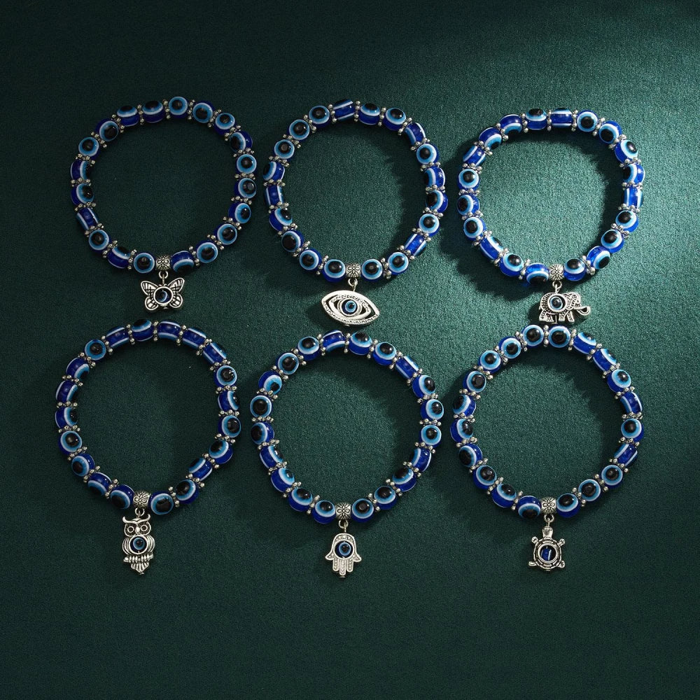 Armband dames | Kralen armband met evil eye bedel