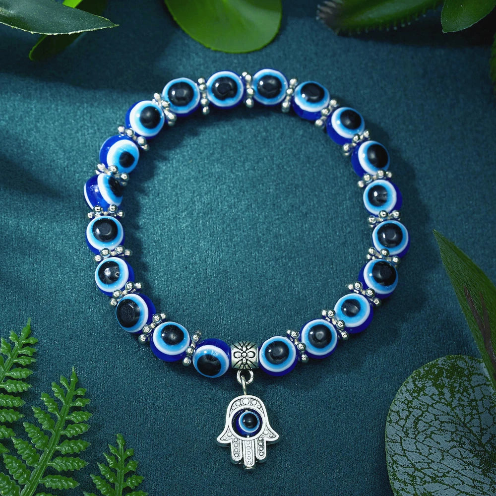 Armband dames | Kralen armband met evil eye bedel