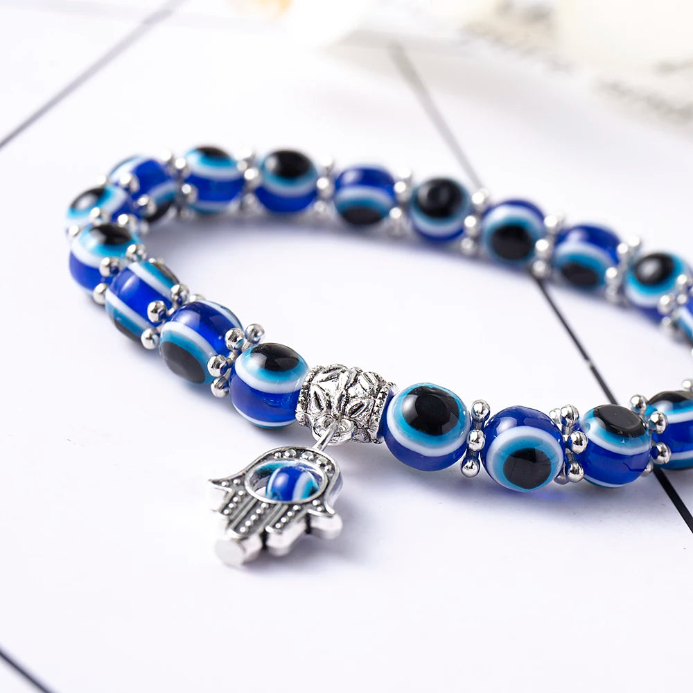 Armband dames | Kralen armband met evil eye bedel