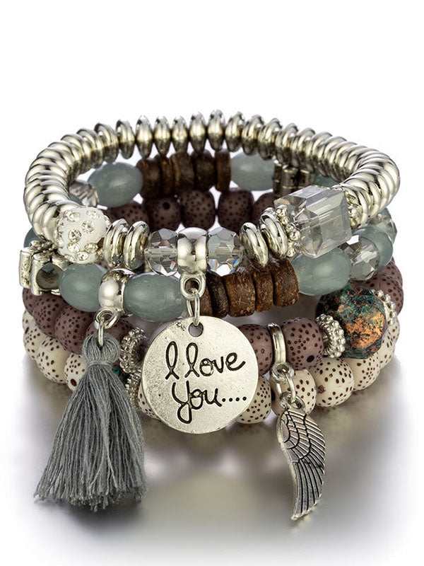 Armband dames | Kralen armband set boho met bedels