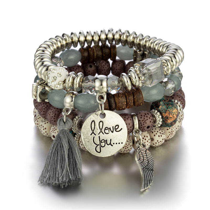 Armband dames | Kralen armband set boho met bedels