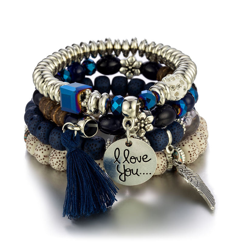 Armband dames | Kralen armband set boho met bedels
