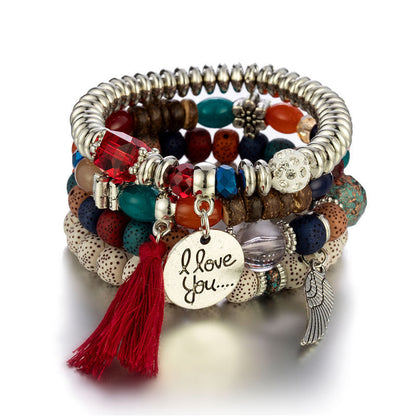 Armband dames | Kralen armband set boho met bedels