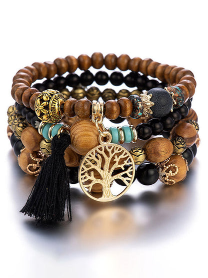 Armband dames | Kralen armband set met levensboom bedel