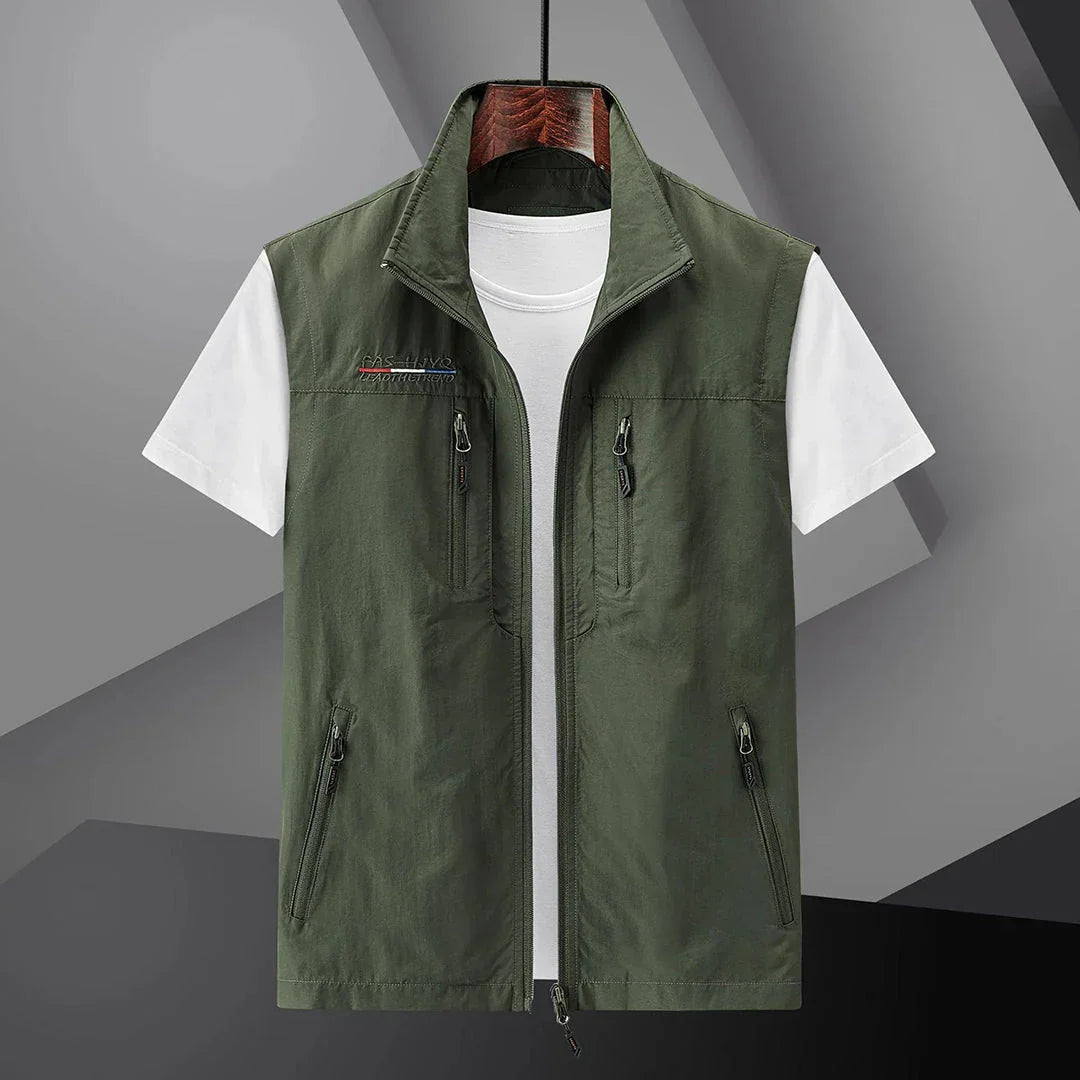 Gilet multitasche da viaggio da uomo – Abbigliamento estivo leggero per attività all'aperto