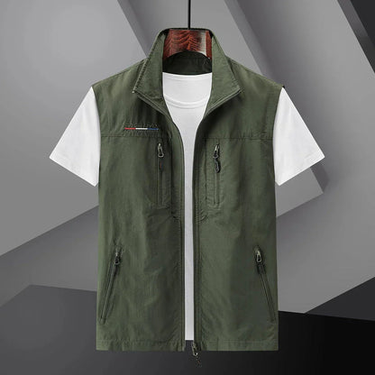 Gilet multitasche da viaggio da uomo – Abbigliamento estivo leggero per attività all'aperto