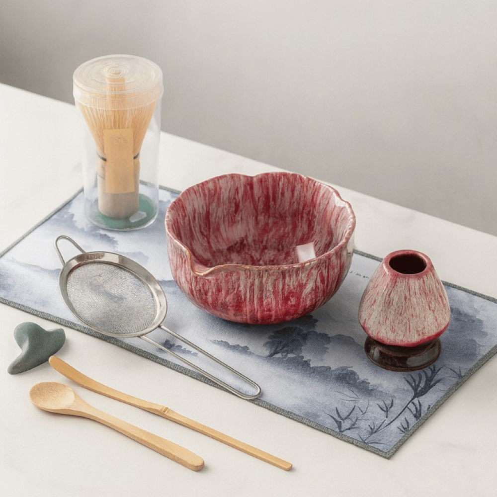 Matcha Set 8 Delig | Handgemaakte Kom 550 ml | Met Bamboe Accessoires