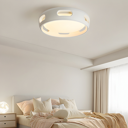 Konstnärlig Rund Bladeless Akryl LED Takfläkt Belysningsanordning - Nordic Style Taklampa, Semi-Flush Mount Design