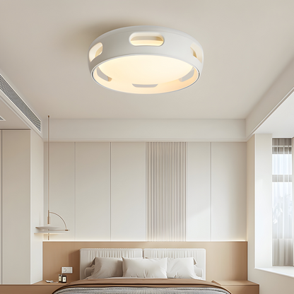 Konstnärlig Rund Bladeless Akryl LED Takfläkt Belysningsanordning - Nordic Style Taklampa, Semi-Flush Mount Design