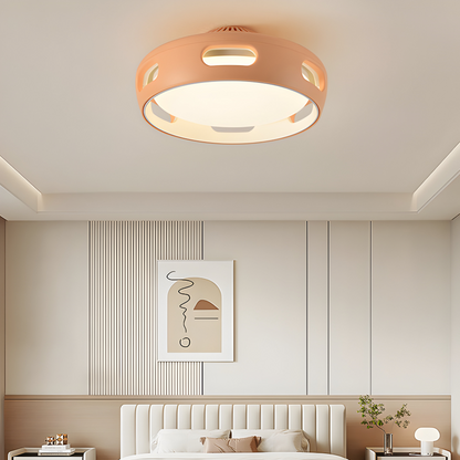 Konstnärlig Rund Bladeless Akryl LED Takfläkt Belysningsanordning - Nordic Style Taklampa, Semi-Flush Mount Design