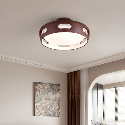 Konstnärlig Rund Bladeless Akryl LED Takfläkt Belysningsanordning - Nordic Style Taklampa, Semi-Flush Mount Design