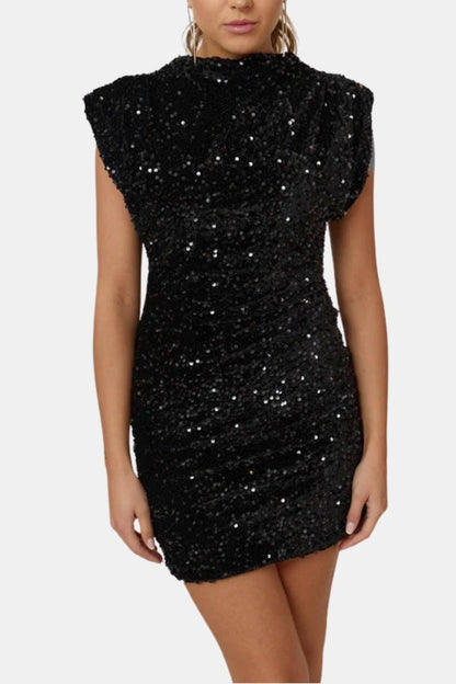 Ashleigh - Off Shoulder Sequin Mini Dress