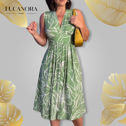 Athenais™ Sleeveless dress with V-neck and cinched waist