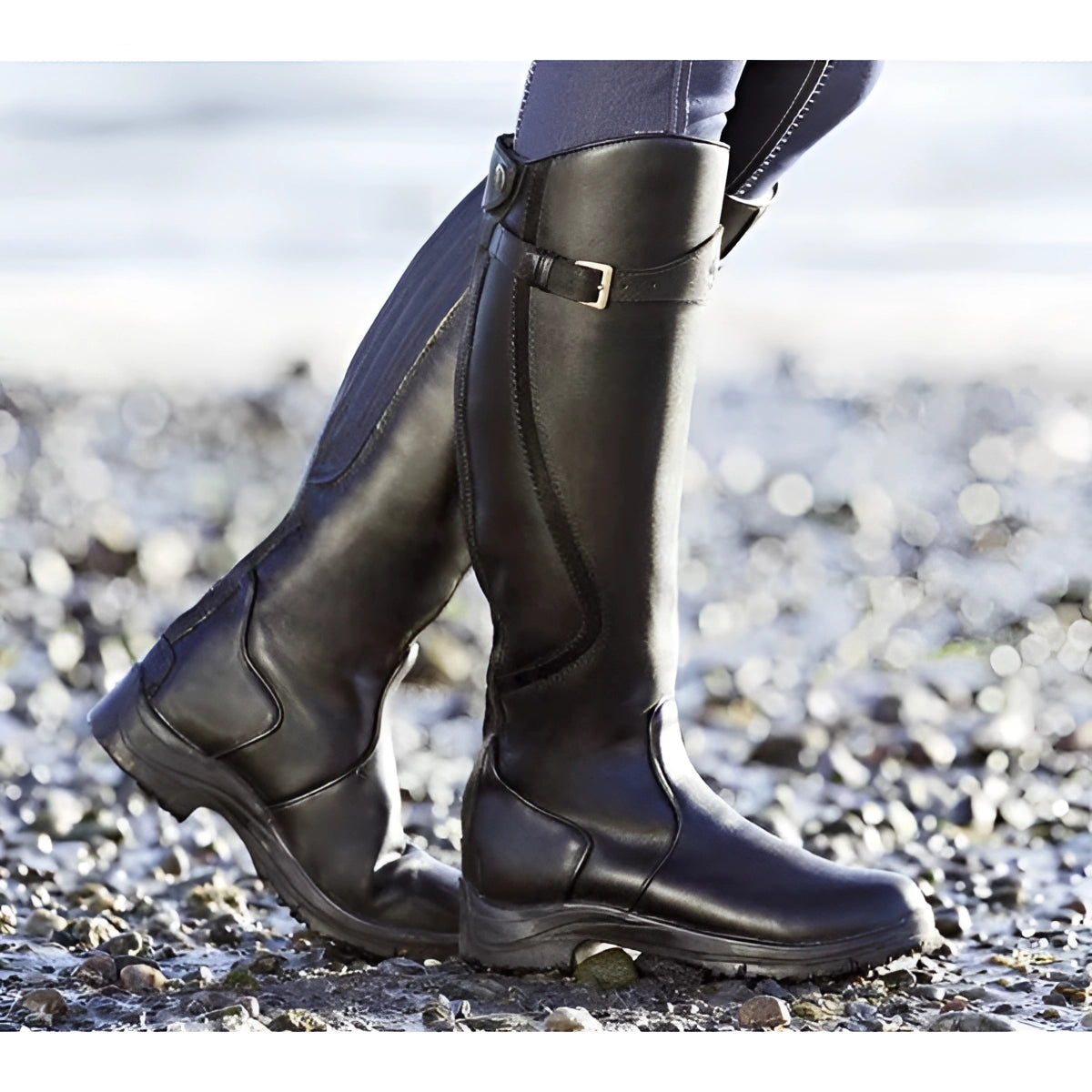 Malora - Brown Leather Waterproof Equestrian Riding Boots - Durable & Stylish