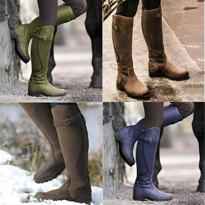 Malora - Brown Leather Waterproof Equestrian Riding Boots - Durable & Stylish