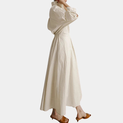 Elegant white midi trench coat with belted waist, featuring 3/4 sleeves, shown in a 3XL size.