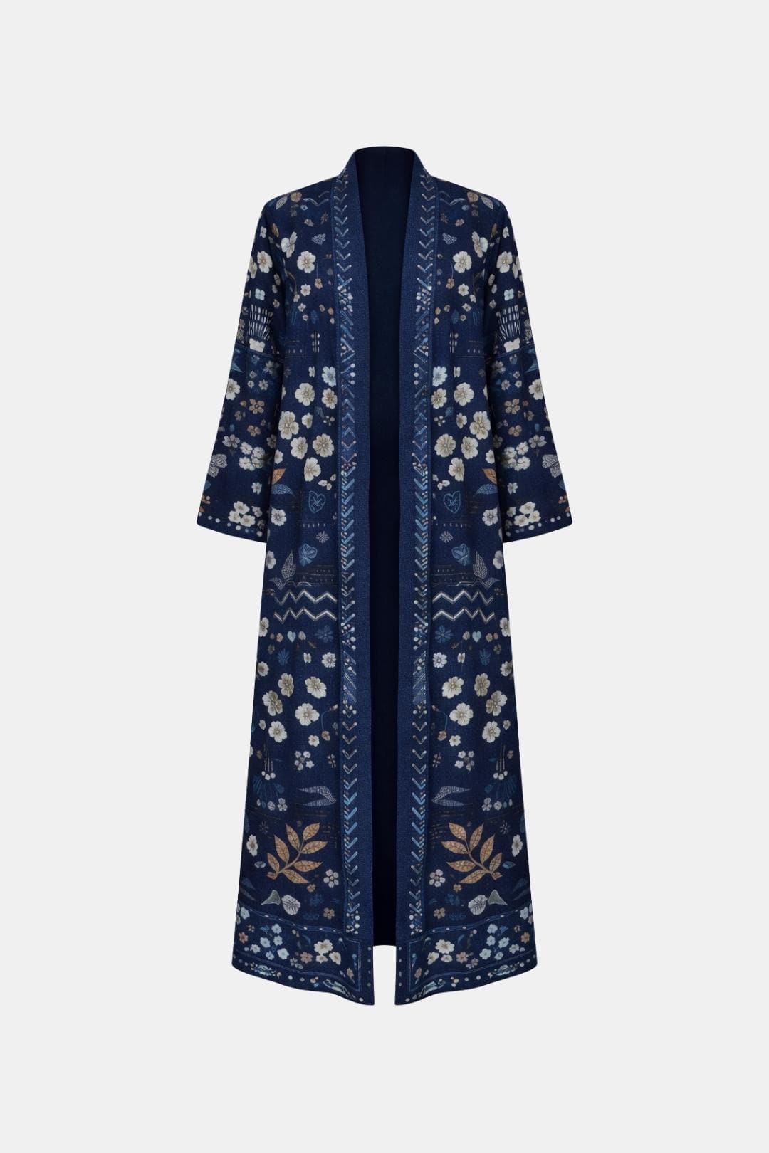 Aysha - Vintage Print Open Front Abaya