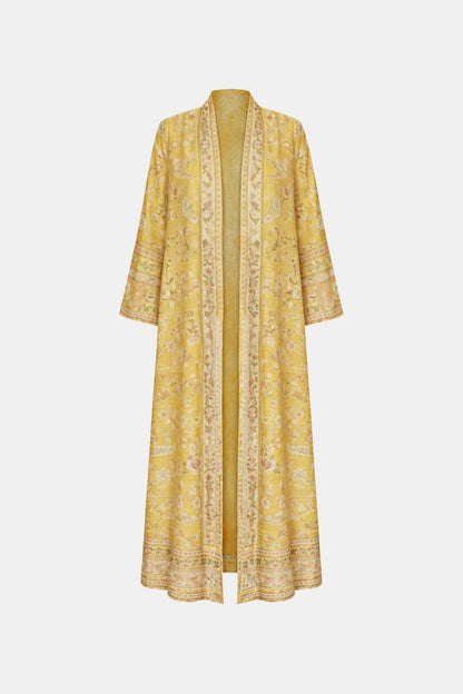 Aysha - Vintage Print Open Front Abaya