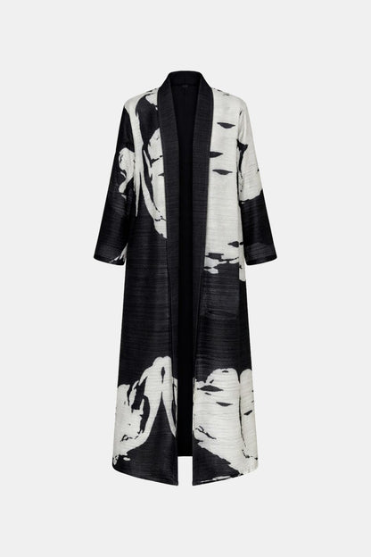 Aysha - Vintage Print Open Front Abaya